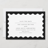 Einfache MINIMALISTISCHE moderne Wave Border | FOT Save The Date (Rückseite)