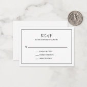 Einfache Minimalistische moderne Wedding Mini RSVP Mitteilungskarte (Vorderseite/Rückseite Beispiel)