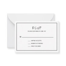 Einfache Minimalistische moderne Wedding Mini RSVP