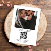 Einfache Minimalistische Moderne Zwei Foto | QR-Co Save The Date