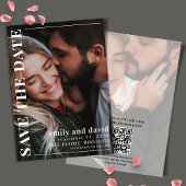 Einfache Minimalistische Moderne Zwei Foto | QR-Co Save The Date