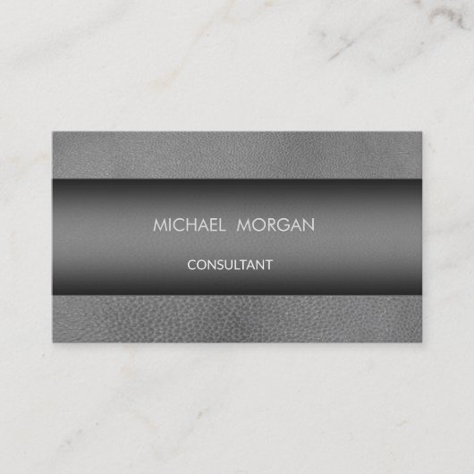 Einfache Minimalistische Modernität, Lederlook Visitenkarte (Vorderseite)