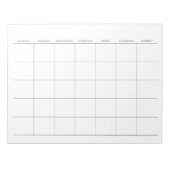 Einfache Minimalistische Monatsplanung Notizblock (Vorderseite)