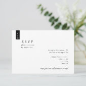Einfache Minimalistische Mongram-Hochzeit RSVP Karte (Stehend Vorderseite)