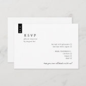 Einfache Minimalistische Mongram-Hochzeit RSVP Karte (Vorne/Hinten)