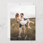 Einfache Minimalistische Mongram Script Foto Hochz Einladung (Rückseite)