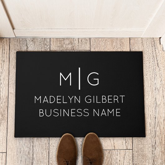 Einfache Minimalistische Monogram Business Name Sc Fußmatte