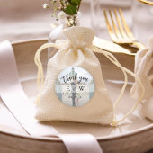 Einfache Minimalistische Monogram Initials Foto Ho Runder Aufkleber