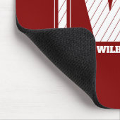 Einfache Minimalistische Monogram-Maroon & White S Mousepad (Ecke)