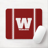 Einfache Minimalistische Monogram-Maroon & White S Mousepad (Mit Mouse)
