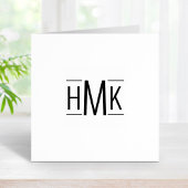 Einfache Minimalistische Monogramm 3 Initialen Zei Gummistempel