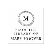 Einfache Minimalistische Monogramm aus der Bibliot Gummistempel (Prägung)