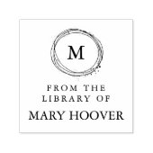 Einfache Minimalistische Monogramm aus der Bibliot Permastempel (Design)
