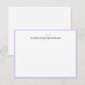 Einfache minimalistische Monogramm-Bezeichnung Mitteilungskarte (Vorne/Hinten)