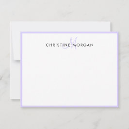 Einfache minimalistische Monogramm-Bezeichnung Mitteilungskarte