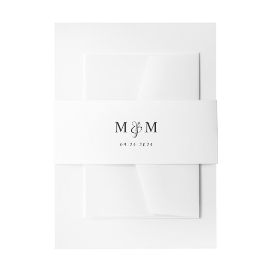 Einfache Minimalistische Monogramm-Hochzeit Einladungsbanderole (Vorderseite Beispiel)