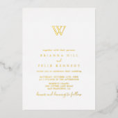 Einfache Minimalistische Monogramm-Hochzeit Folieneinladung (Vorderseite)