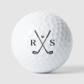 Einfache Minimalistische Monogramm Initial Golfball (Vorderseite)