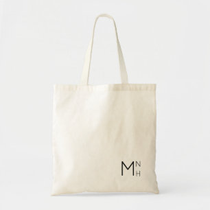 Einfache + Minimalistische Monogramm-Initial-Tasch Tragetasche