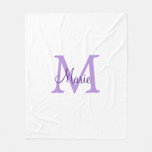 einfache minimalistische Monogramm-Name in Rosa Ro Fleecedecke