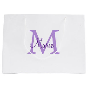 einfache minimalistische Monogramm-Name in Rosa Ro Große Geschenktüte