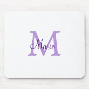 einfache minimalistische Monogramm-Name in Rosa Ro Mousepad