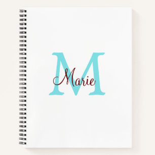 einfache minimalistische Monogramm-Name in Rosa Ro Notizblock