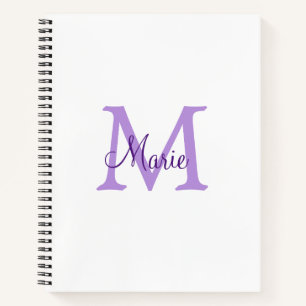 einfache minimalistische Monogramm-Name in Rosa Ro Notizblock