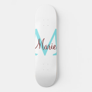 einfache minimalistische Monogramm-Name in Rosa Ro Skateboard