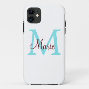 einfache minimalistische Monogramm-Name rosa rot Case-Mate iPhone Hülle
