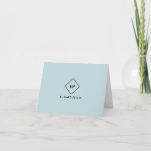 Einfache minimalistische monogramm personalisierte karte