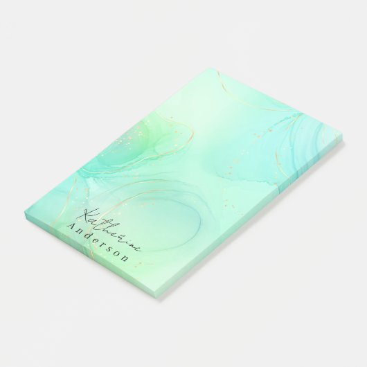 Einfache Minimalistische Monogramm Post-it Klebezettel (angewinkelt)