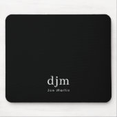 Einfache Minimalistische Monogramm Schwarz/Weiß Mousepad (Vorne)