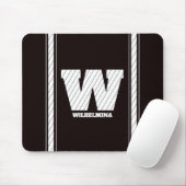 Einfache Minimalistische Monogramm Schwarz/Weiß St Mousepad (Mit Mouse)