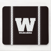 Einfache Minimalistische Monogramm Schwarz/Weiß St Mousepad (Vorne)
