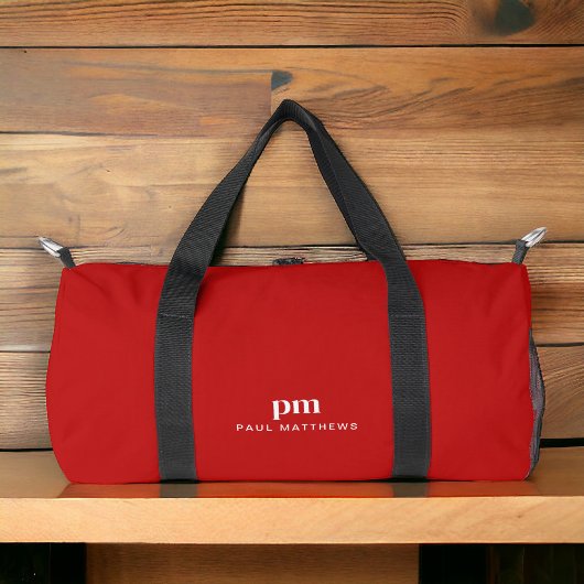 Einfache Minimalistische Monogramm und Name Duffle Bag