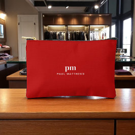 Einfache Minimalistische Monogramm und Name Zubehörtasche