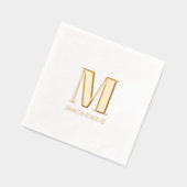 Einfache Minimalistische Monogrammbezeichnung Servietten Mit Folie (Links)