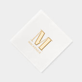 Einfache Minimalistische Monogrammbezeichnung Servietten Mit Folie (Rechts)