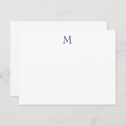 Einfache Minimalistische Monogrammkarte Mitteilungskarte (Vorne/Hinten)