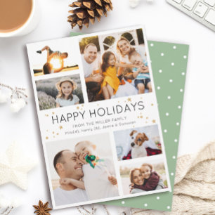 Einfache Minimalistische Multi-Foto Collage Modern Feiertagskarte