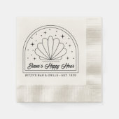 Einfache Minimalistische Muschel Logo-Getränke Nap Serviette (Vorderseite)