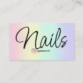 Einfache Minimalistische Nageltechnikerin Visitenkarte (Rückseite)