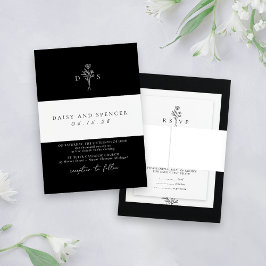 Einfache Minimalistische Namen Klassische Hochzeit Einladungsbanderole