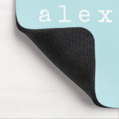Einfache Minimalistische Namensgestaltung Aqua Pas Mousepad (Ecke)