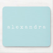 Einfache Minimalistische Namensgestaltung Aqua Pas Mousepad (Vorne)
