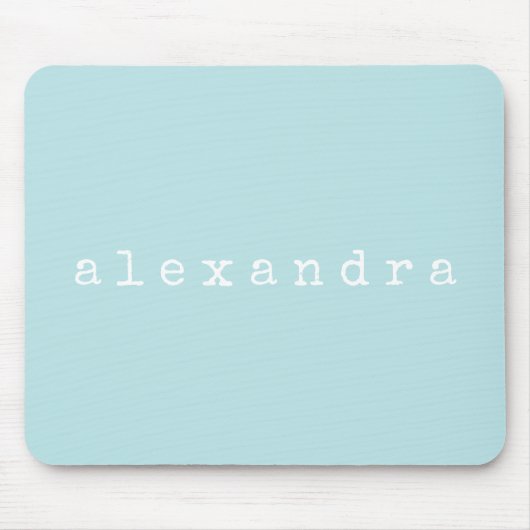 Einfache Minimalistische Namensgestaltung Aqua Pas Mousepad (Vorne)