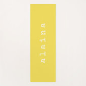 Einfache Minimalistische Namensgestaltung gelb Yogamatte (Vorderseite)