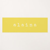 Einfache Minimalistische Namensgestaltung gelb Yogamatte (Vorderseite (Horizontal))