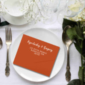 Einfache Minimalistische Navy Blue Orange QR All In One Einladung